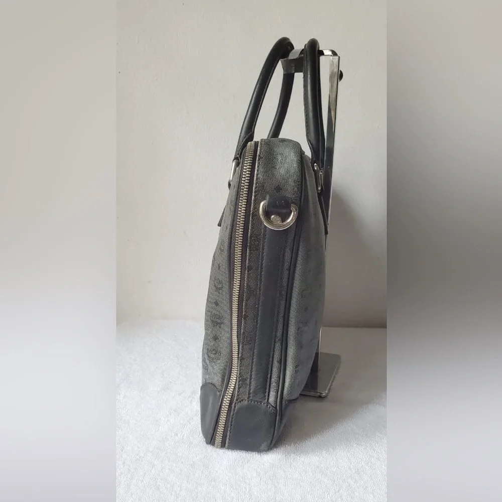 MCM Monogram Black and Gray Briefcase
